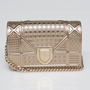 Diorama Metallic Gold Leather Baby Pouch